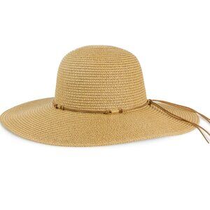 Magid Straw Tie Crown Floppy Hat in Toast / Tan